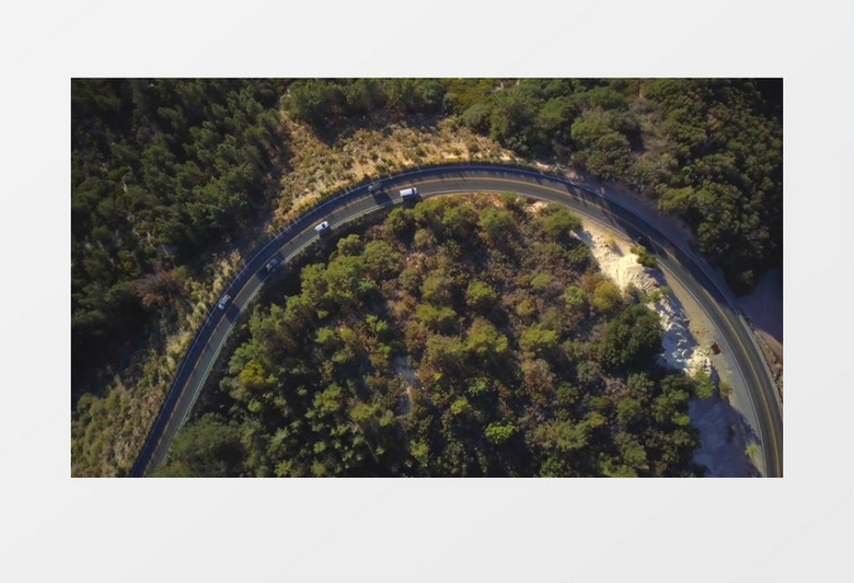 航拍山顶的环山公路实拍视频素材