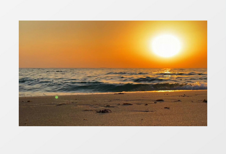 夕阳照射下的海面实拍视频素材