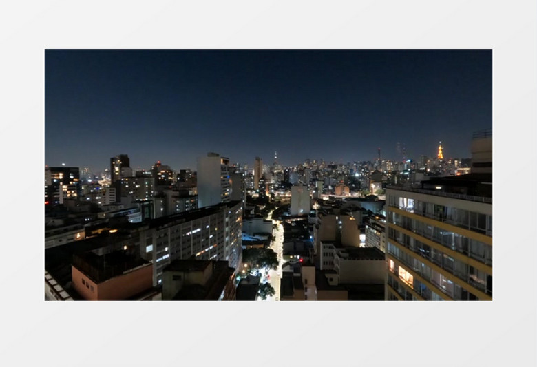延时拍摄从天黑到天亮城市的变化实拍视频素材