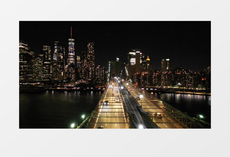 航拍城市跨河大桥上的交通实拍视频素材