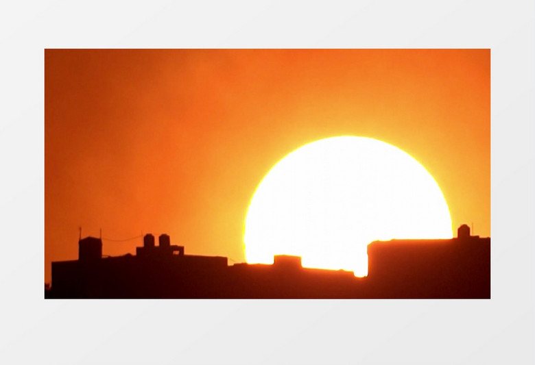 延时拍摄夕阳下落的过程实拍视频素材