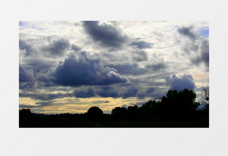 延时拍摄傍晚天空中的云层变化实拍视频素材