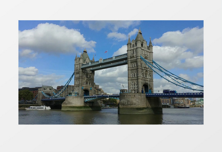 延时拍摄宏伟的伦敦塔桥实拍视频素材