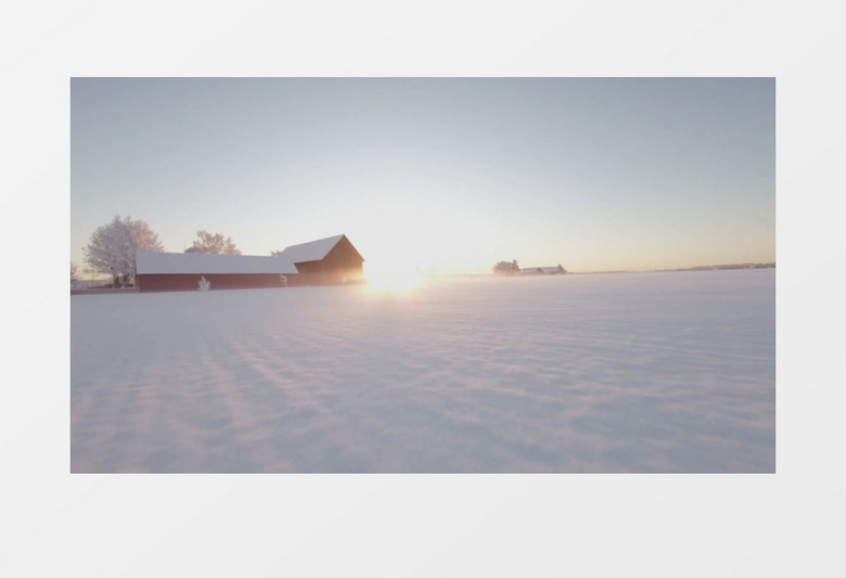 航拍被雪覆盖的大地实拍视频素材