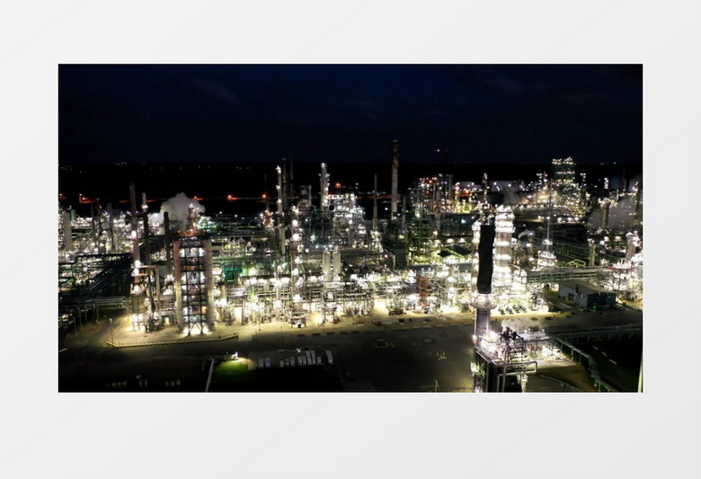 灯火通明的功工厂实拍视频素材