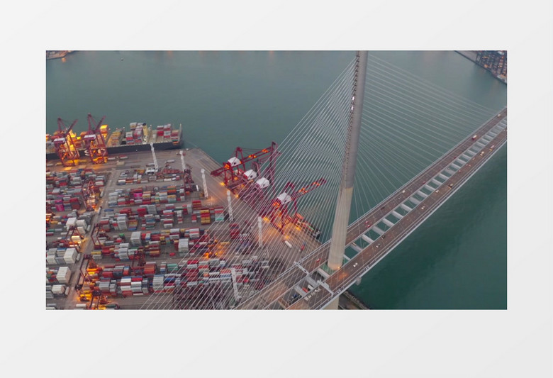 俯拍大桥上的车水马流实拍视频素材