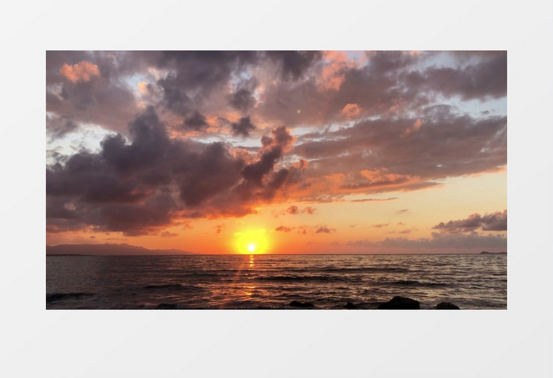 海边的落日余晖实拍视频素材