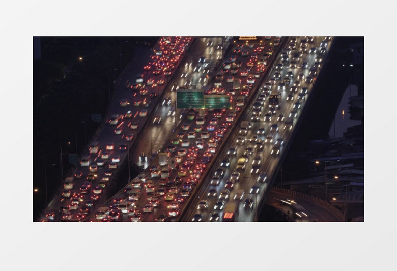 延时拍摄道路的车流实拍视频素材