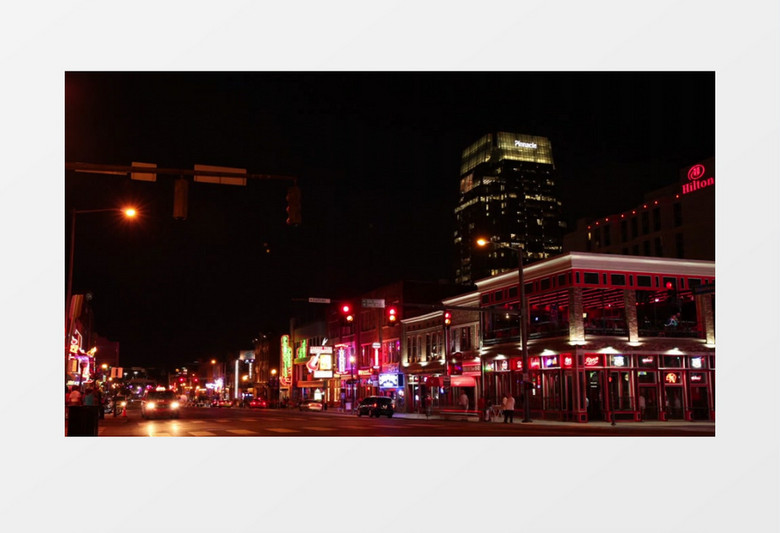 延时拍摄路口的车流实拍视频素材