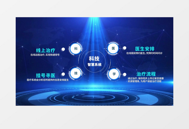 蓝色科技智慧医疗AE模板
