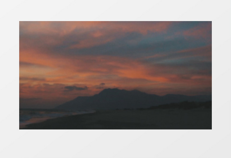 晚霞下的海岸线实拍视频素材