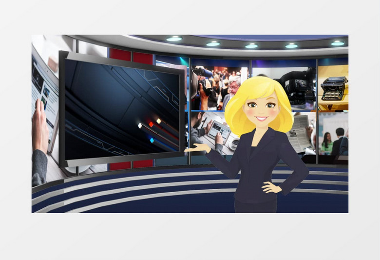 虚拟演播室主持人背景新闻娱乐综艺节目ae模板