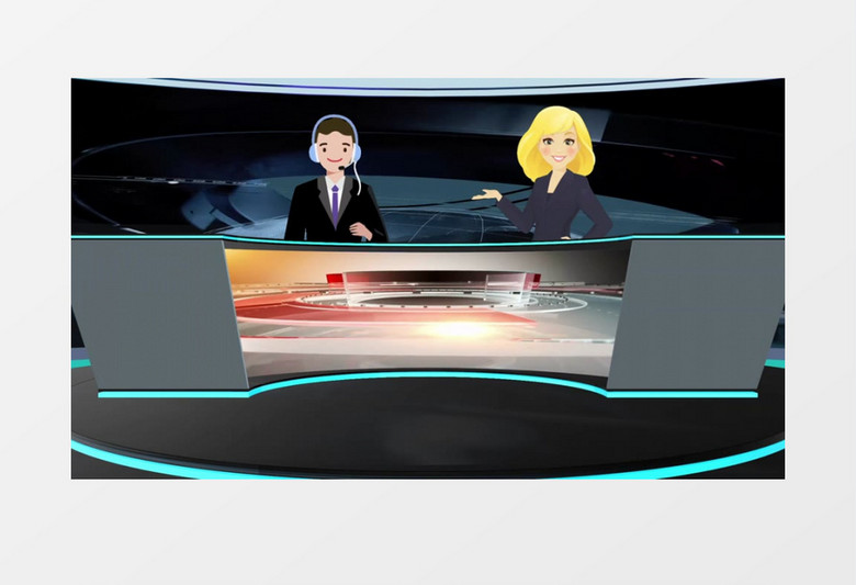 E3D演播厅ae模板