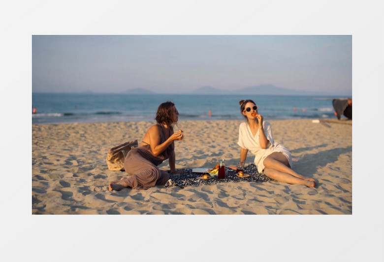 沙滩度假实拍视频