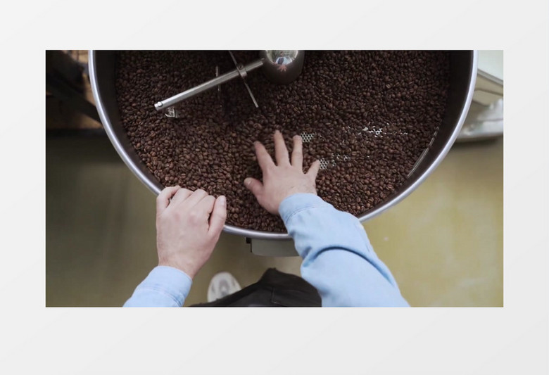 炒咖啡豆实拍视频