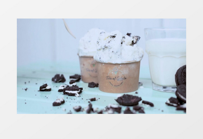 冰淇淋实拍视频