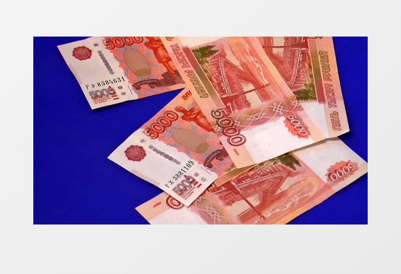 苏联货币卢布实拍视频素材
