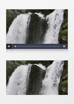 自然风光景观近景瀑布流水实拍视频素材