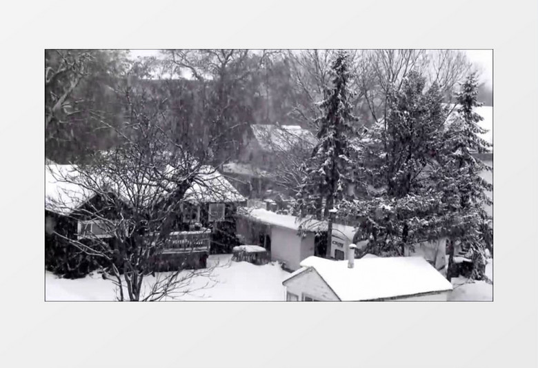 冬天静谧白茫茫一片寒冷雪景高清实拍视频