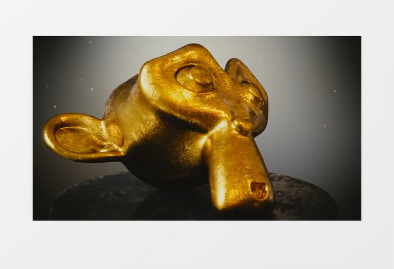 3D动画抽象黄金沙德猴子转台视频素材
