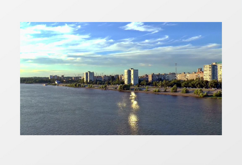 夏季城市夜景俄罗斯西伯利亚额尔齐斯河实拍视频素材
