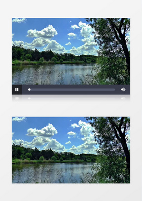 自然景观夏日湖泊河流水中倒影实拍视频素材