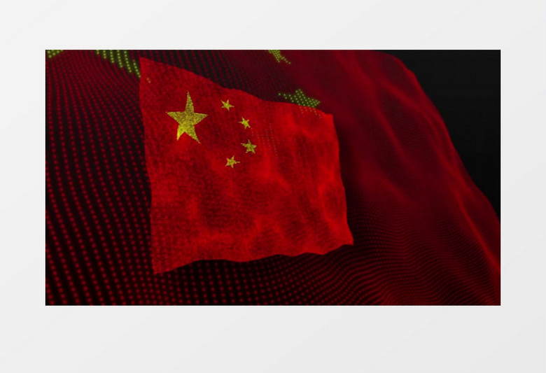 3d可视化科技感中国国旗视频素材