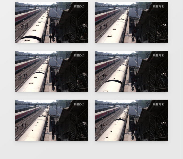 高清拍摄白天铁路高铁火车进站乘客上下车实拍视频素材下载 Mp4格式 熊猫办公