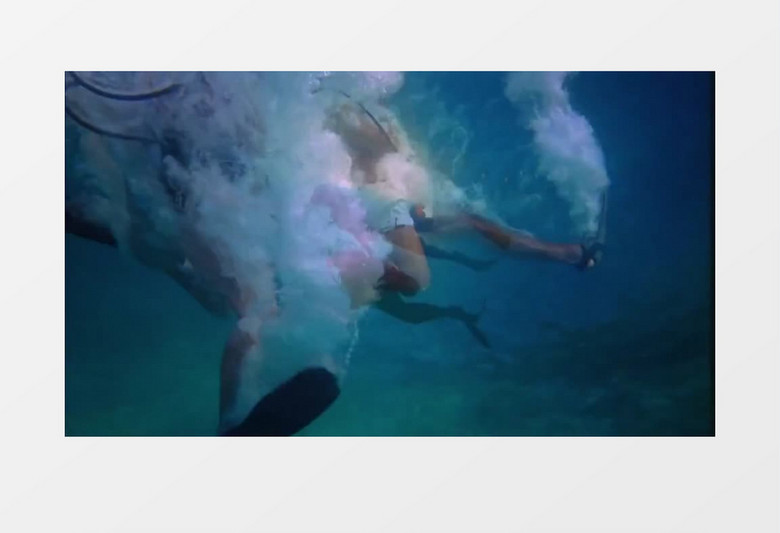 休闲自然景观假期海洋潜游实拍视频素材