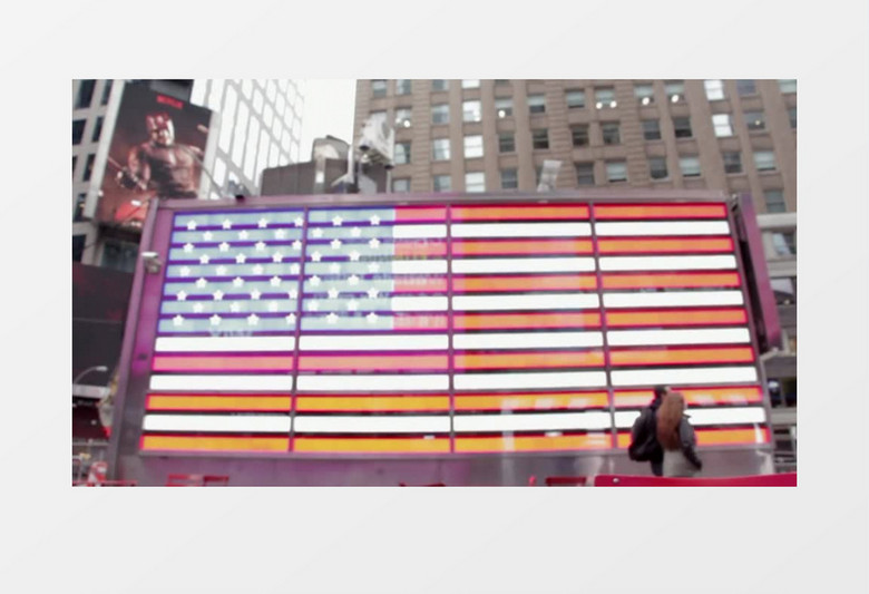 近距离拍摄美国街头霓虹灯实拍视频素材