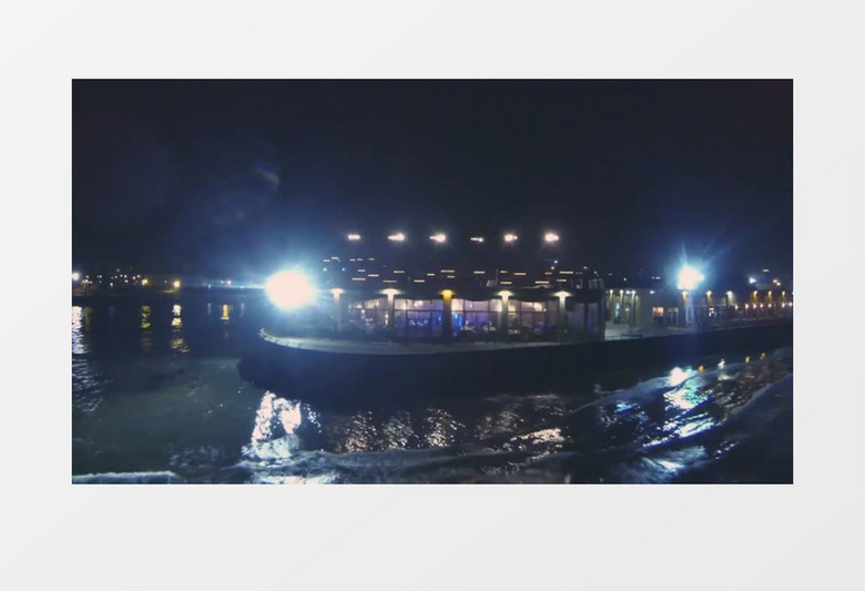 休闲度假轮船离港夜总会实拍视频素材