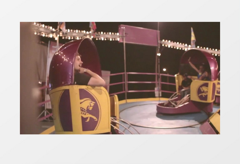 开心快乐游乐园旋转木马实拍视频素材