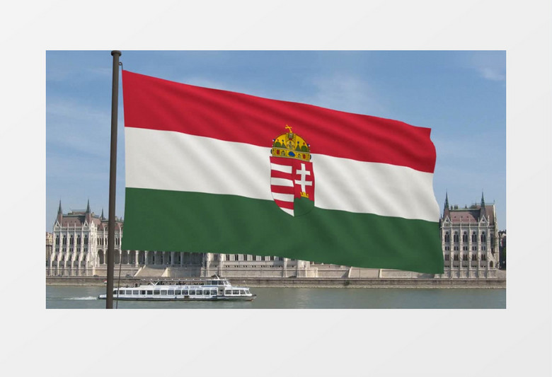 匈牙利国旗随风飘动视频素材