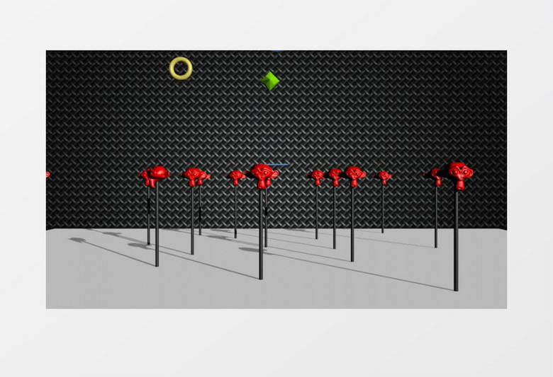 3D卡通重力下降对象移动视频素材