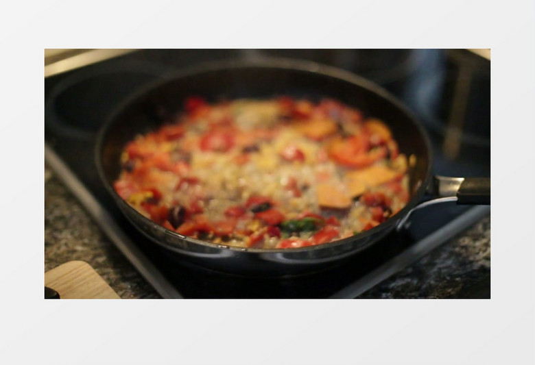蔬菜美食炉烹饪煎炸实拍视频