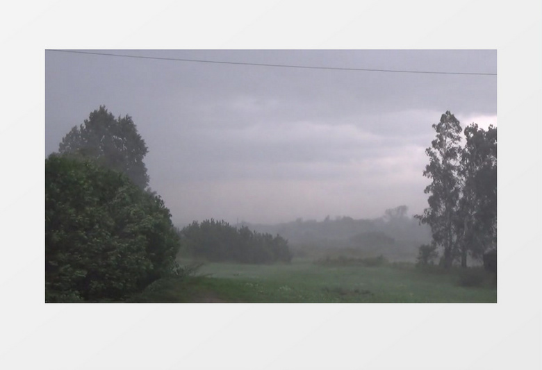 夏季户外瓢泼大雨风暴暴风雨飓风实拍视频素材