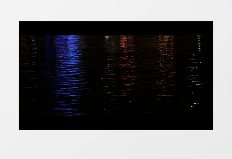 多彩霓虹城市海边波纹实拍视频素材