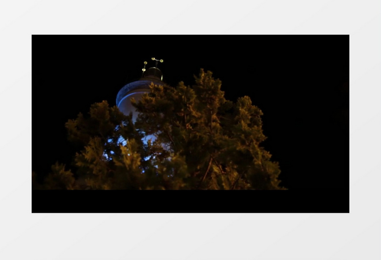 城市海边灯塔投影实拍视频素材