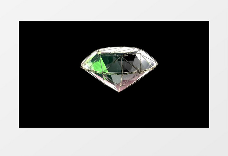 透明金刚石钻石3d虚拟影像实拍视频素材