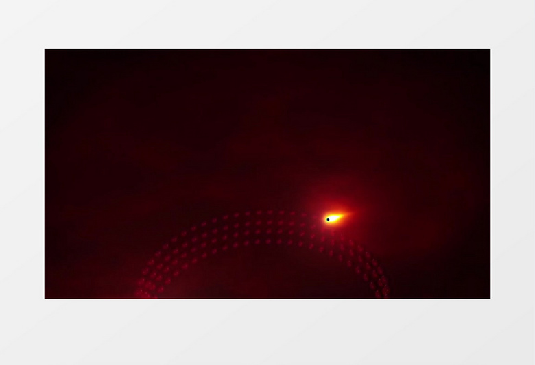 红色的小火苗运行轨迹画出的美丽光圈视频素材