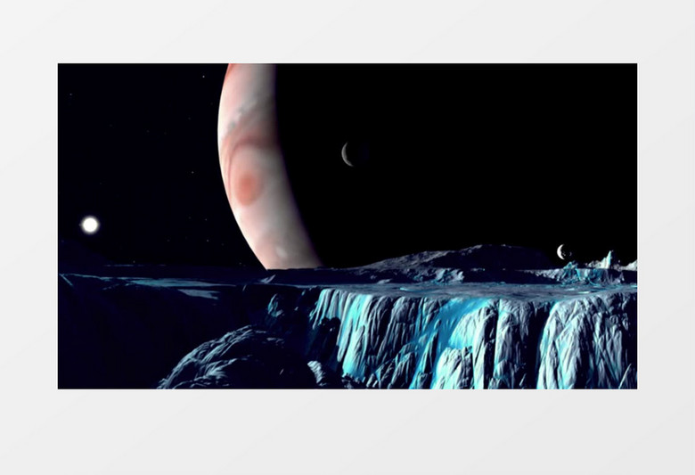 4D新月球科幻背景动态图视频素材