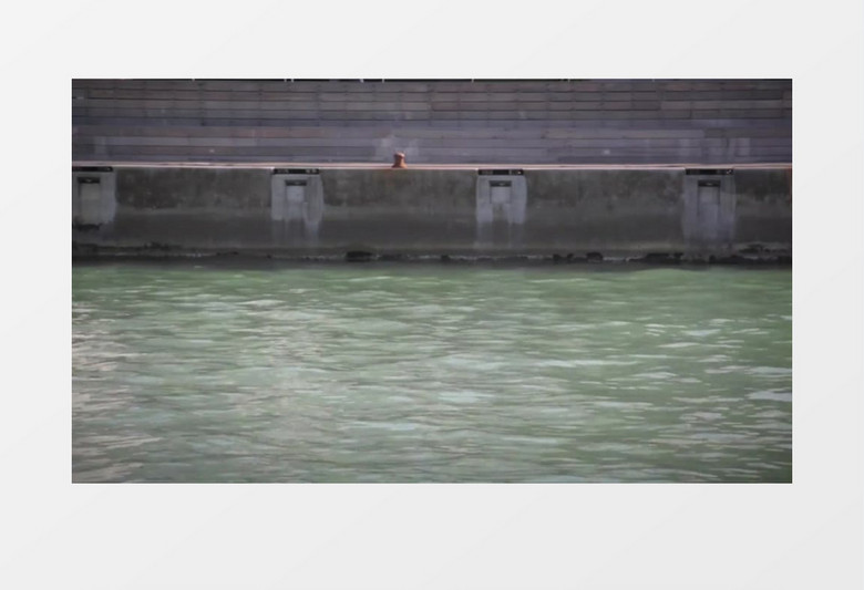 城市内湖边流淌的湖水视频素材