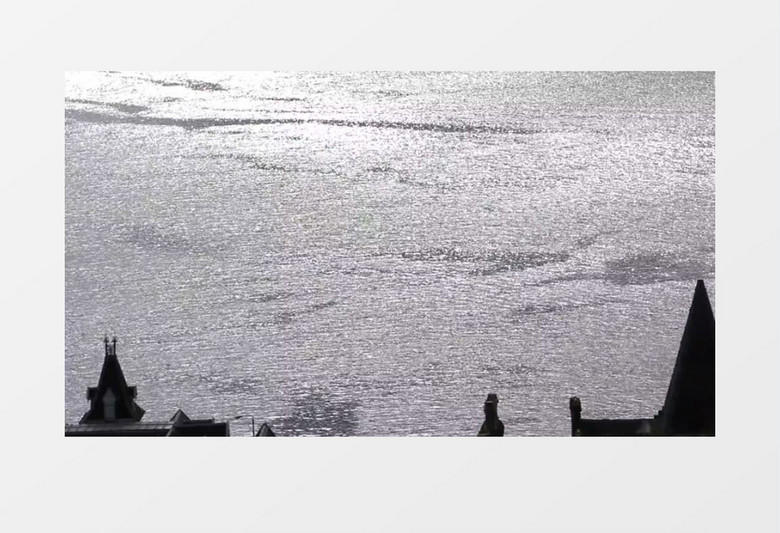 高清拍摄屋顶海边海岸线海滩涟漪波光粼粼实拍视频素材