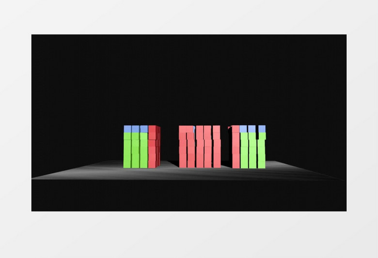 3D动画抽象模拟球砸落坠毁立方体视频素材