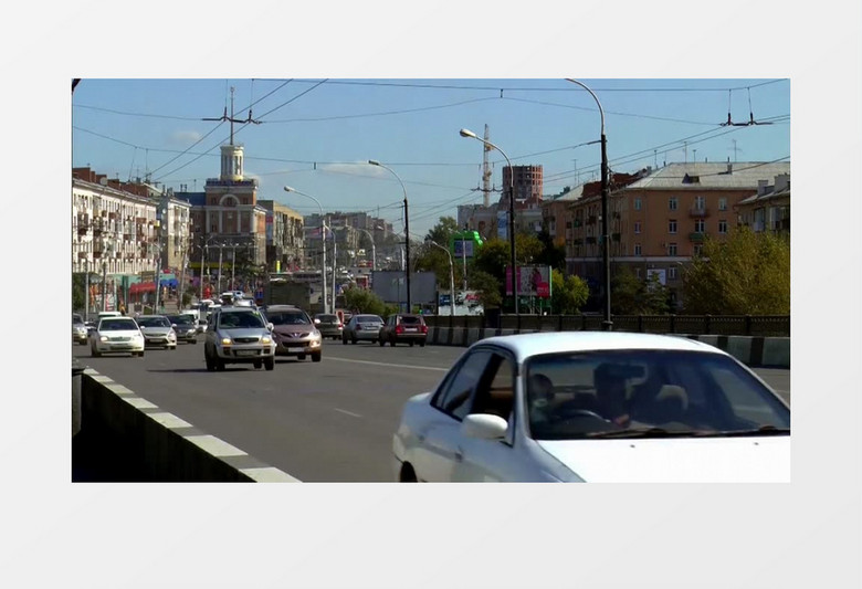 俄罗斯西伯利亚夏季街景实拍视频