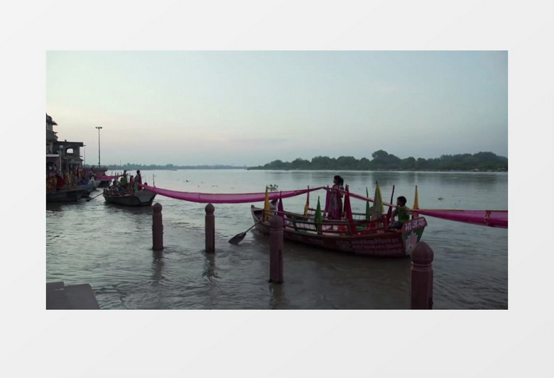 印度恒河划船实拍视频素材