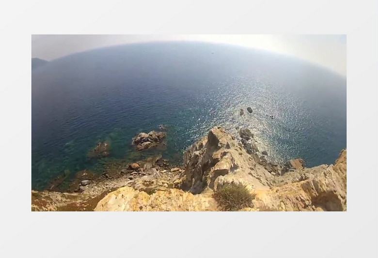 夏季高清俯视悬崖拍摄海洋海边海岸线实拍视频素材