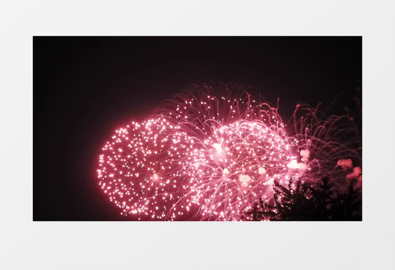 夜晚浪漫烟花实拍视频素材