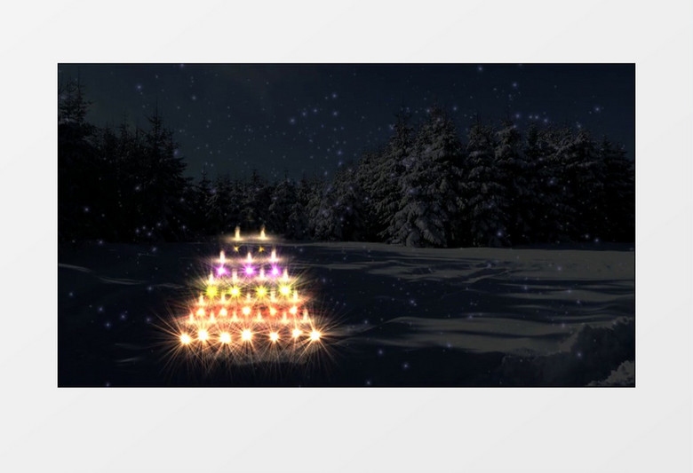 3D动画圣诞贺卡白雪皑皑视频素材