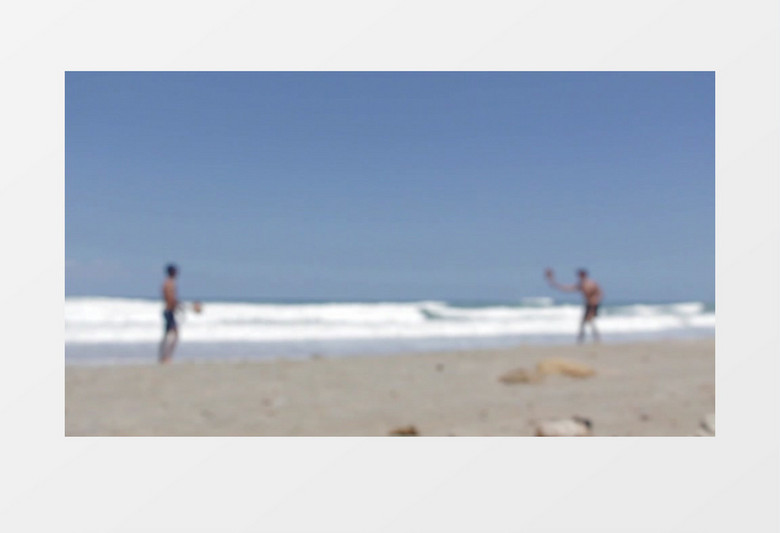 夏天海滩游玩度假运动模糊实拍视频素材